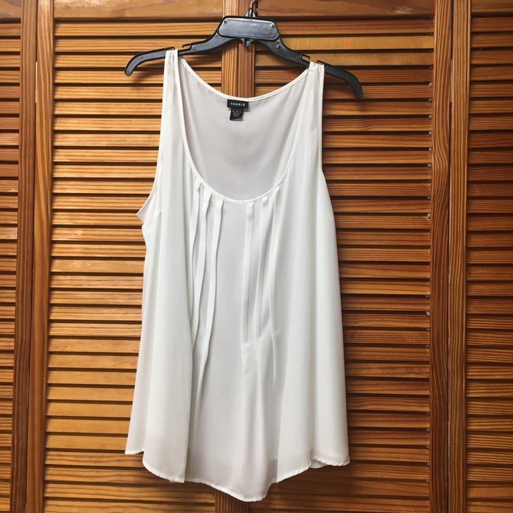 White semi-sheer Torrid tank